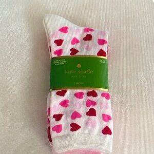 kate spade White Socks with Pink and Red Heart Motif